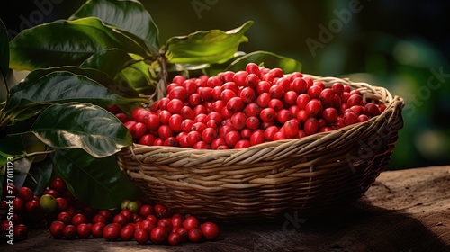 Ripe red cherry coffee good quality. red coffee beans 