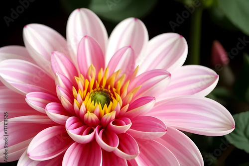 Blooming Beauty: A Close-Up of a Vibrant Pink Dahlia Flower