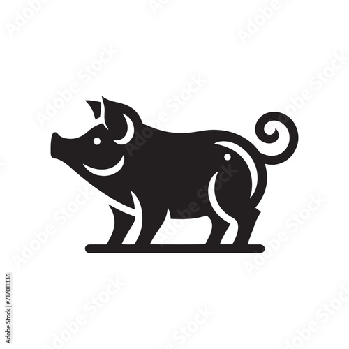 Oink Opulence  A Collection of Pig Silhouettes Radiating Opulent Charm in a Swine Spectacle - Swine Illustration - Hogs Vector - Hogs Silhouette 