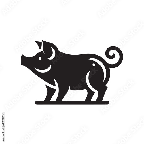 Oink Opulence: A Collection of Pig Silhouettes Radiating Opulent Charm in a Swine Spectacle - Swine Illustration - Hogs Vector - Hogs Silhouette
