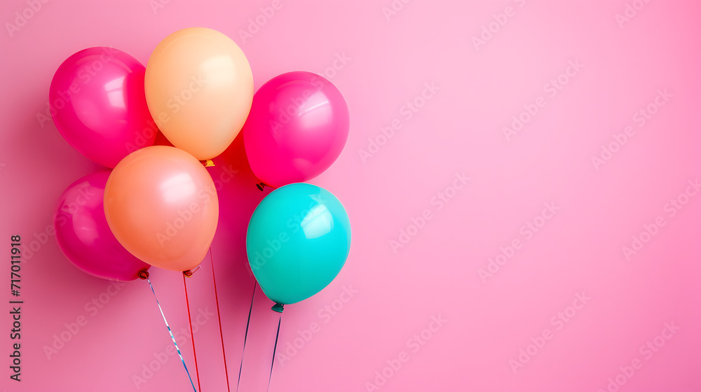 Bunch of Balloons on Pink Background Bunch of Balloons on Pink Background
