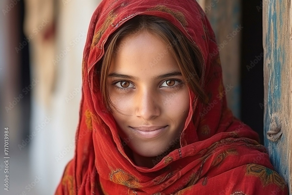 Captivating Portrait of a Young Girl with a Radiant Gaze Captivating Portrait of a Young Girl with a Radiant Gaze