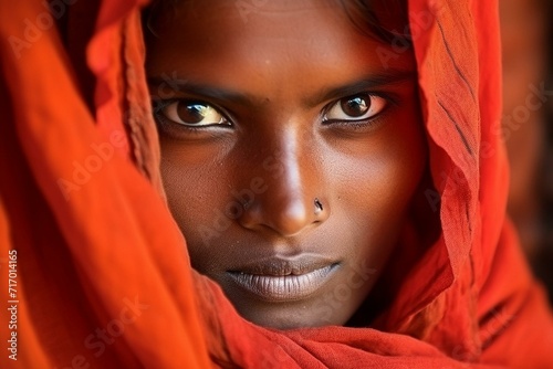 Intense Portrait of a Person with Striking Eyes