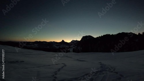 Winter sunrise over mountains