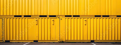 Yellow box container striped line textured background. cargo container shipping. For logistics and sea transportation