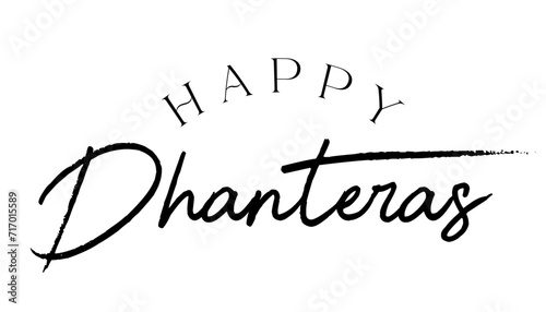 Happy Dhanteras lettering indian religious festival vector illustration.
