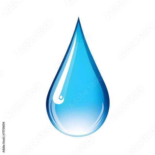 Blue Droplet Illustration with Transparent Background