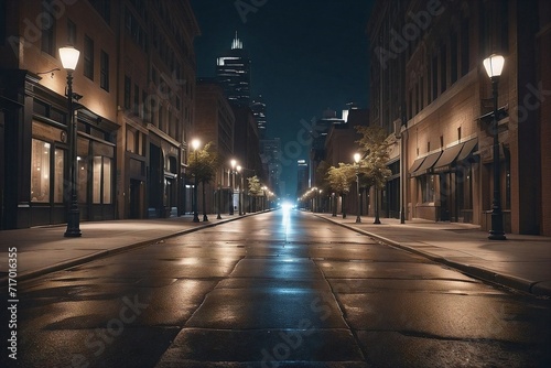 Empty city street at night © Neal