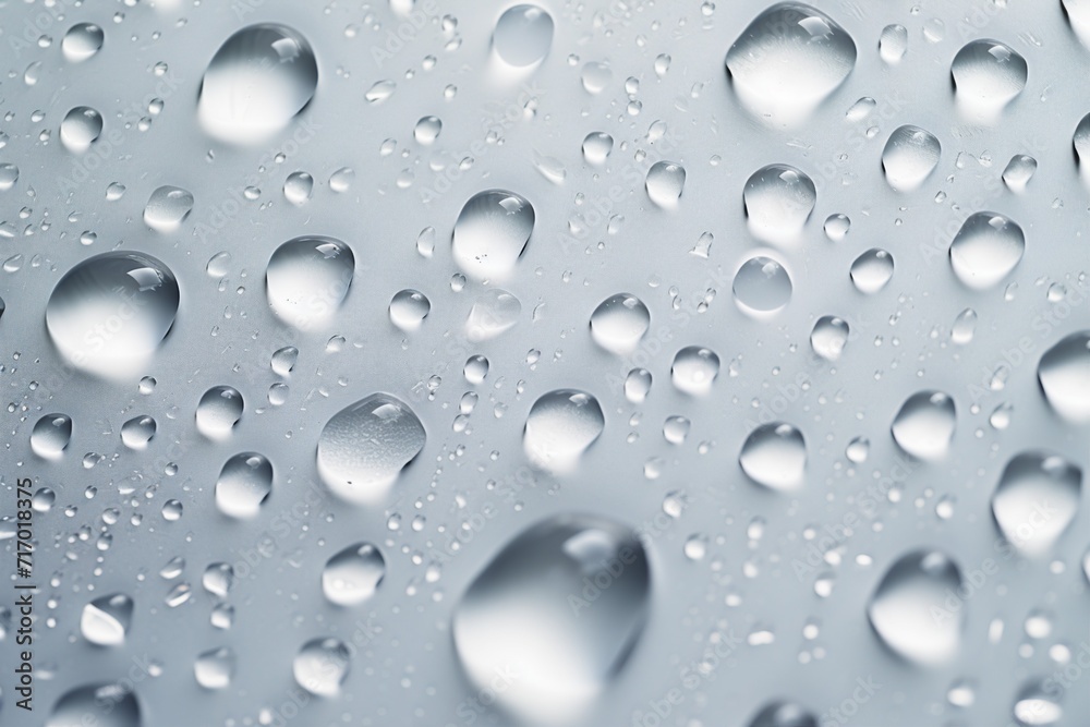 Raindrops fall on a white plastic drops Raindrops fall on a white plastic drops