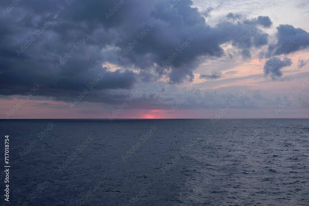 Sunset over the mediterranean sea on a cloudy day Sunset over the mediterranean sea on a cloudy day