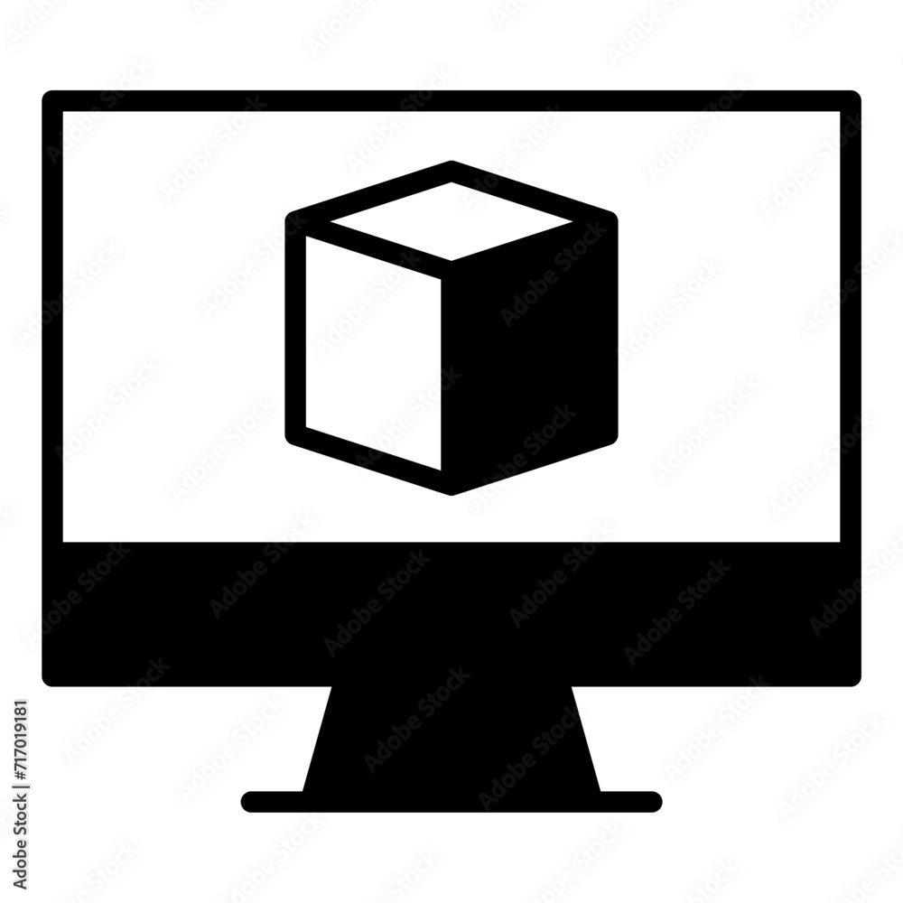 Computer solid glyph icon