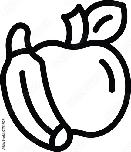Day care fruits icon outline vector. Care area. Baby education ones