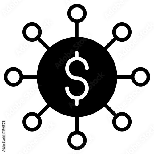 Crowdfunding Dollar solid glyph icon