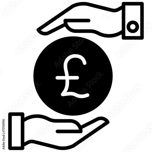 Funding Pound solid glyph icon