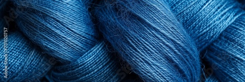 Blue Thread Spools, Textile Material for Craft and Sewing, Vibrant Yarn Weave