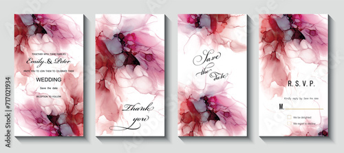 Modern creative design,  background marble texture. Wedding invitation.  Alcohol ink. Vector illustration.
