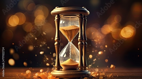 picture of hourglass on black background, 