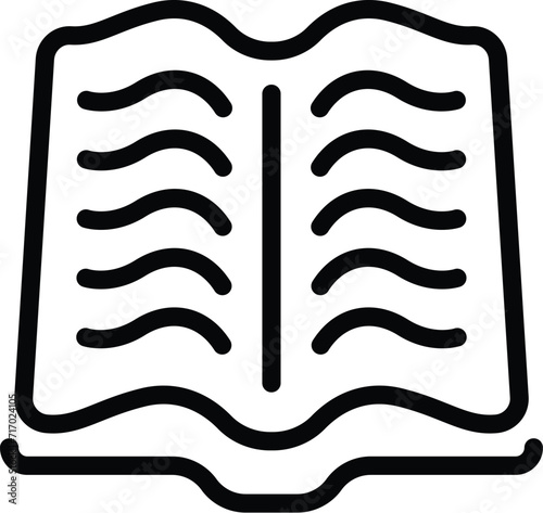 Gaining book icon outline vector. School education. Uncover print