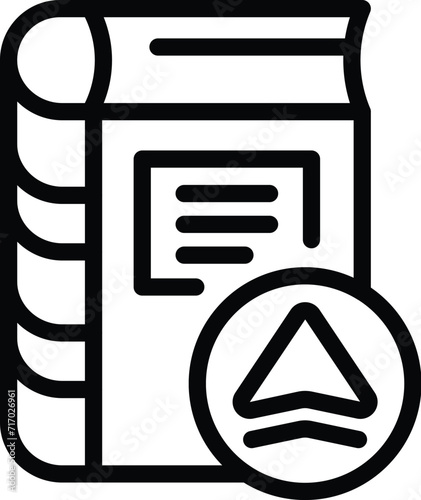 New side book icon outline vector. Publish book read. Cover story