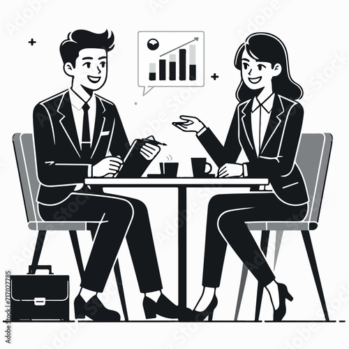 A professional office scene with business icons, ideal for illustrating business purposes.
