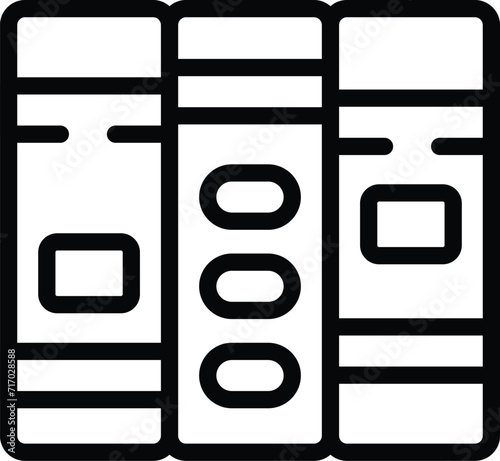 New book stack icon outline vector. Cover story. School library