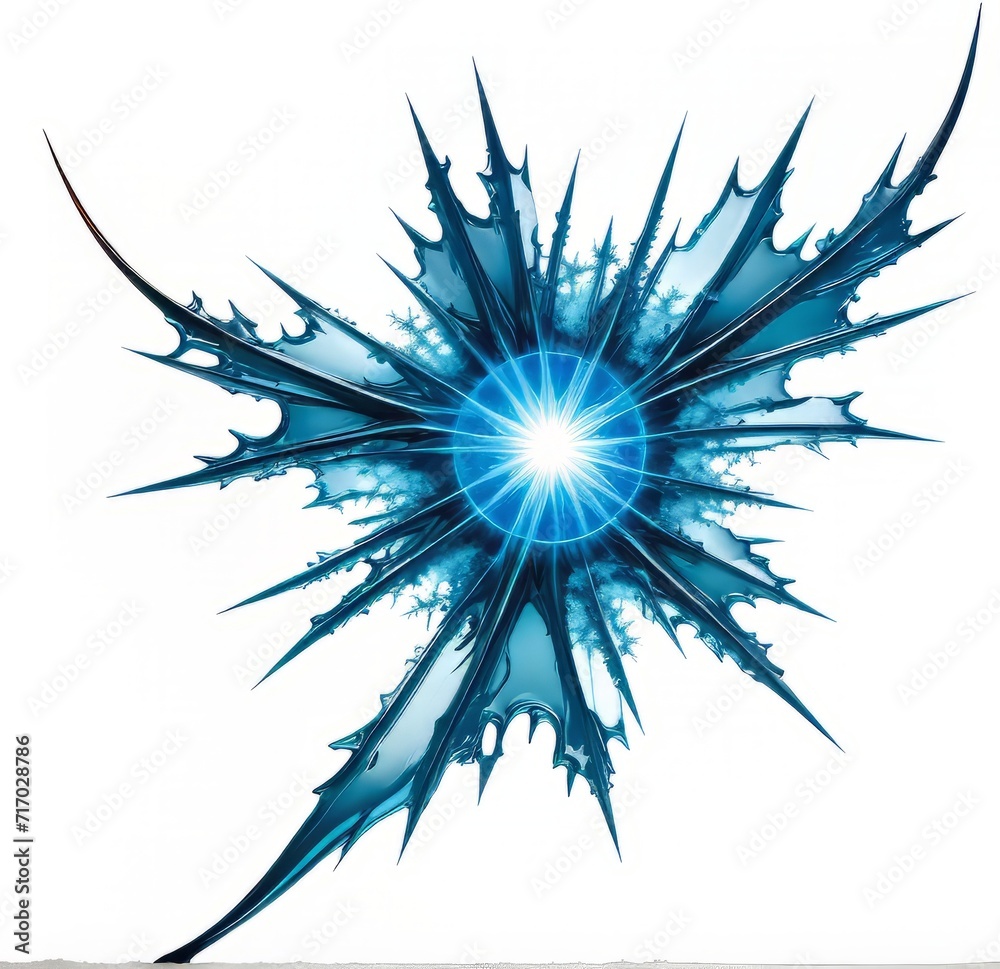 Obraz premium blue star snowflake explosion art style