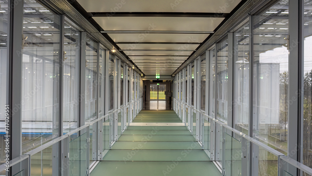 Fototapeta premium Generic glass passage - a transition from one building to another