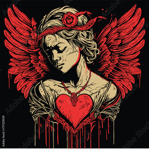 Saint Valentine, portrayed in simple lines, is an embodiment of love and compassion. 