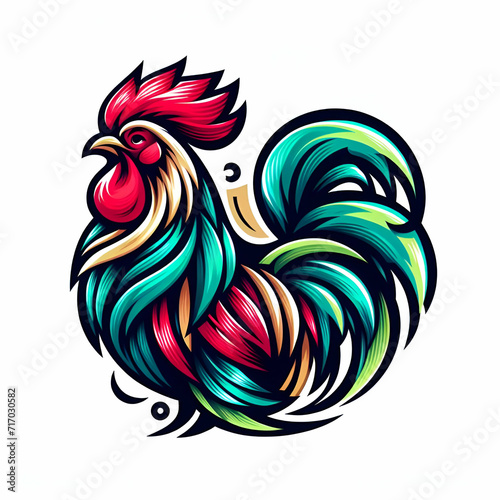 Rooster isolated on white background