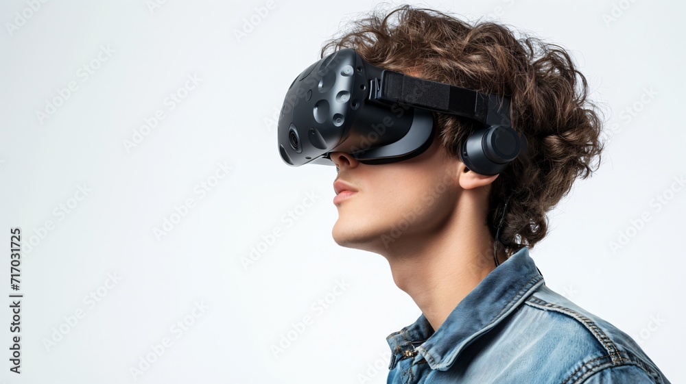 Virtual Discovery: Man with VR Goggles Virtual Discovery: Man with VR Goggles