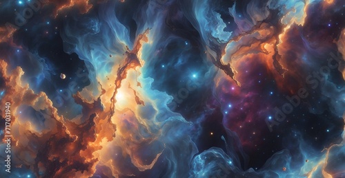 Cosmic art night sky of the Milky Way Bold patterns.