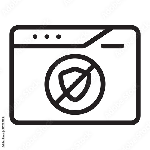 cyber attack line icon
