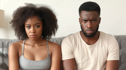 Fotografia Young african american couple showing discontent and disagreement