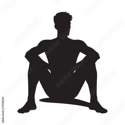 Zenith of Stillness: Sitting Person Silhouette Set Encouraging a Meditative Pause in Life's Journey - Sitting Person Illustration - Sitting Vector - Sitting Silhouette

