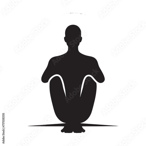 Graceful Contemplation: Sitting Person Silhouette Collection Reflecting on the Beauty of Stillness - Sitting Person Illustration - Sitting Vector - Sitting Silhouette
