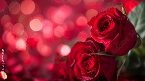 Red Rose Petals in Full Bloom Symbolizing Romance and Love with Elegant Beauty