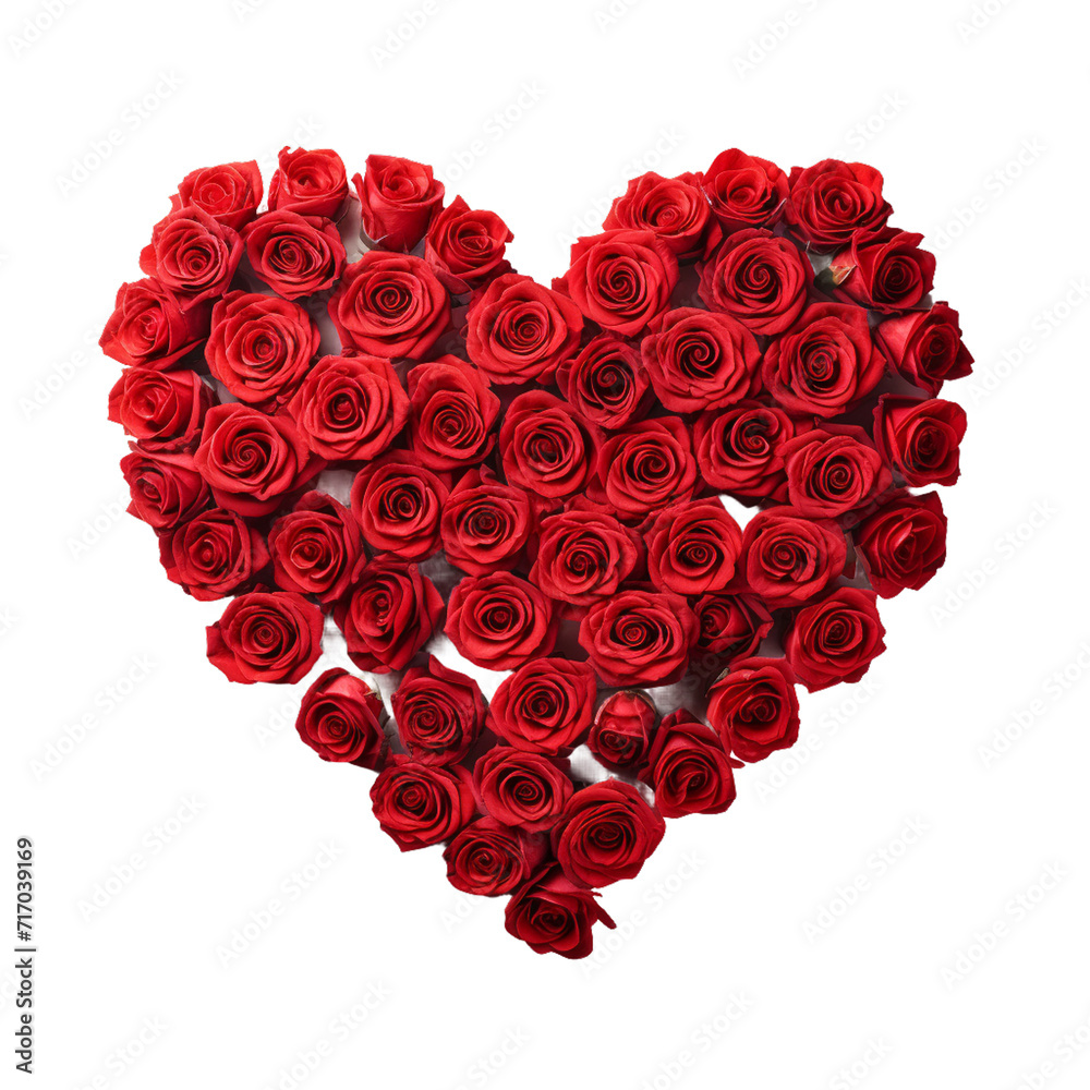 heart made of red roses is on a white background heart made of red roses is on a white background