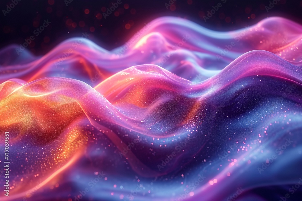 Vibrant, 3D neon wave with a fluid, iridescent shimmer. Colorful, abstract holographic backdrop. High-definition realism. Vibrant, 3D neon wave with a fluid, iridescent shimmer. Colorful, abstract holographic backdrop. High-definition realism.