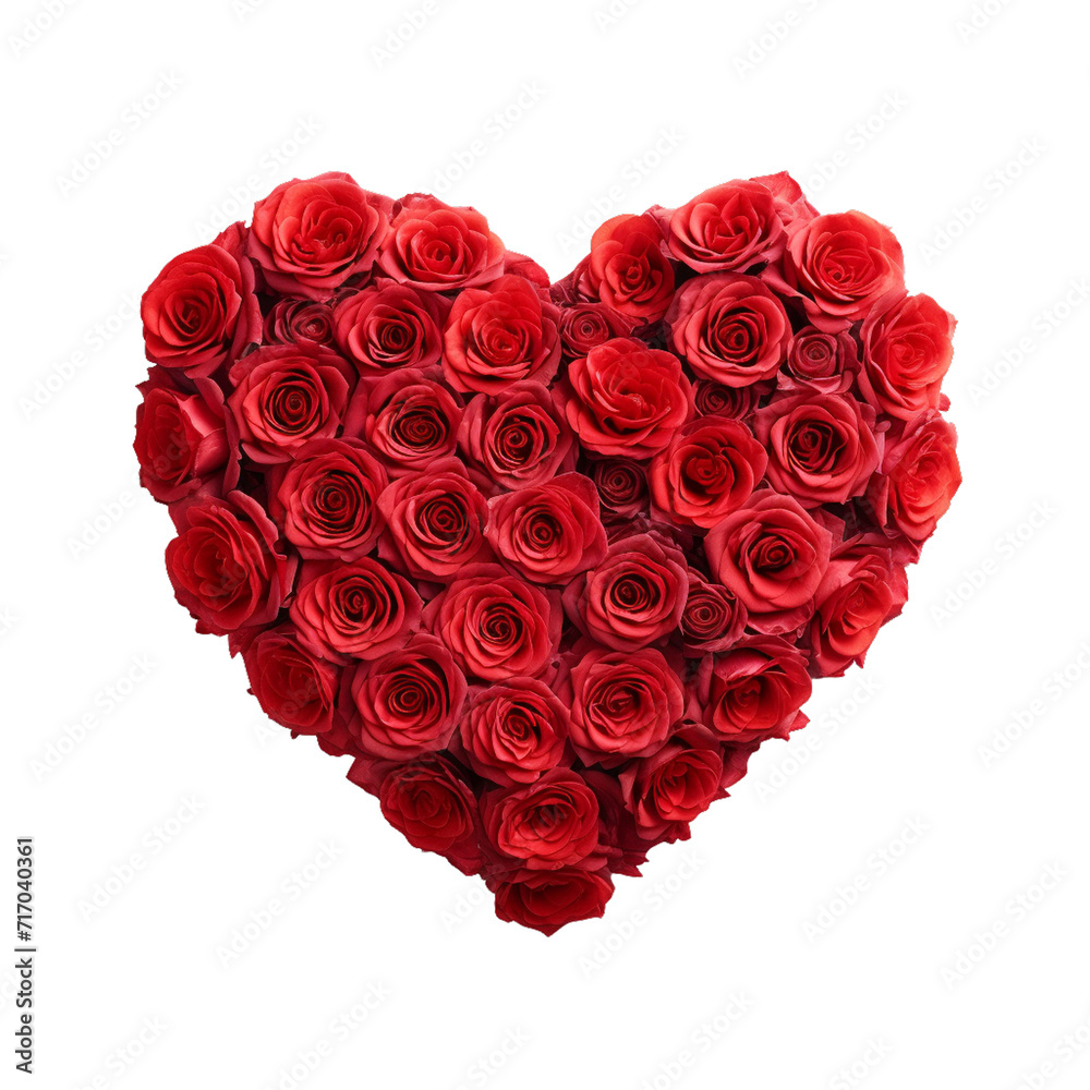 heart made of red roses is on a white background heart made of red roses is on a white background