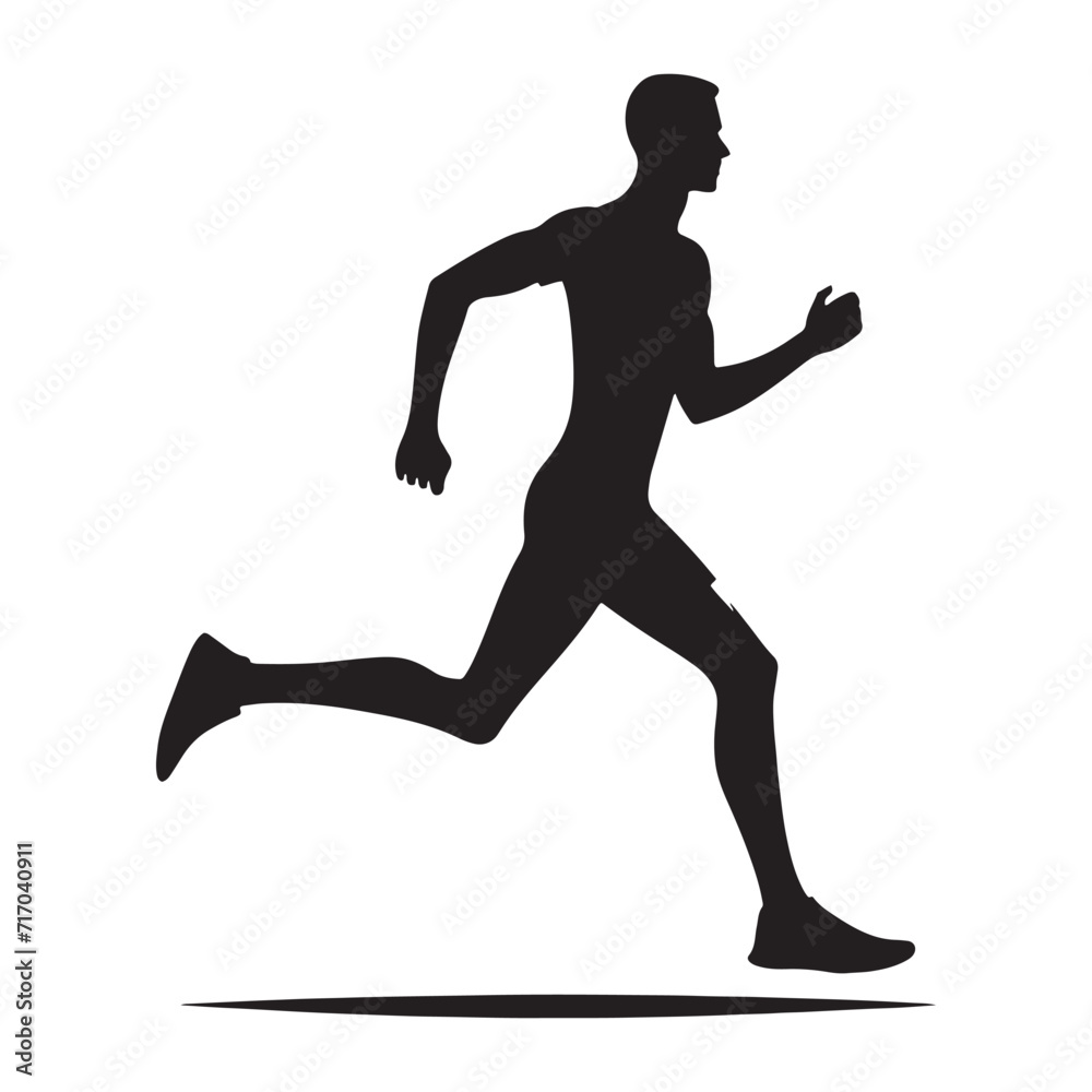 Footprints of Fitness: Running Person Silhouettes Leaving an Imprint of Health and Active Living - Running Person Illustration - Running Vector - Running Silhouette

