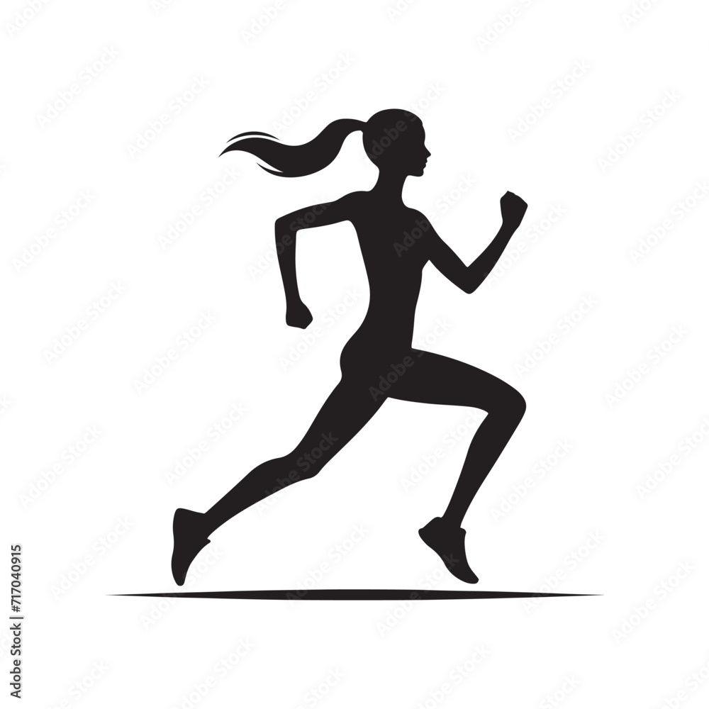 Sprinting Through Shadows: Running Person Silhouette Collection Depicting the Agile and Swift Nature of Runners - Running Illustration - Running Person Vector
