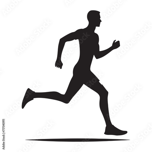 Footprints of Fitness  Running Person Silhouettes Leaving an Imprint of Health and Active Living - Running Person Illustration - Running Vector - Running Silhouette 