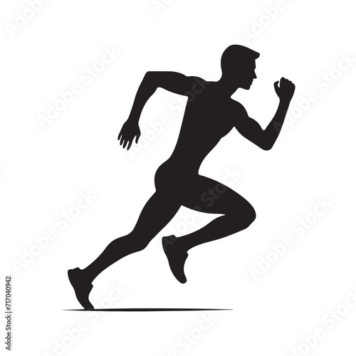 Strides of Freedom: Running Person Silhouette Set Embodying the Liberating Spirit of Active Lifestyles - Running Illustration - Running Person Vector
