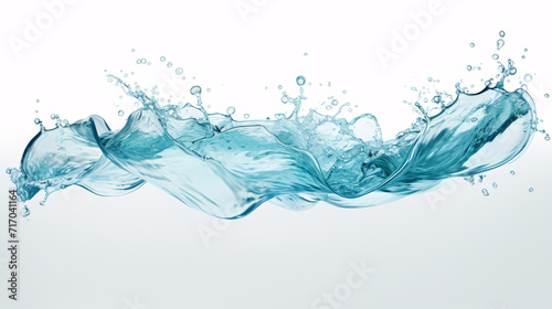 Pure refreshing blue ocean water splash on an isoalted background photo