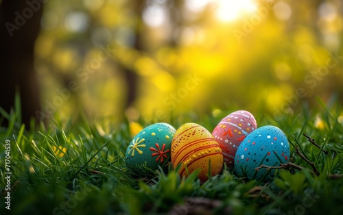 Easter Eggs Painted with Vibrant Spring Celebration