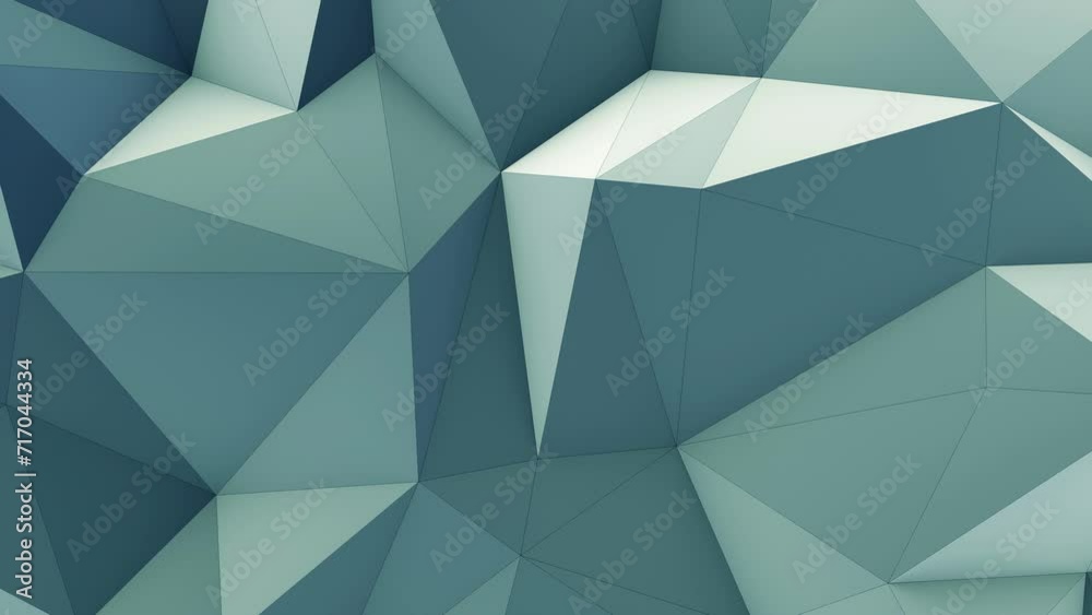Geometric grey-green Origami Elegance, Light Low poly Abstract 3d animation, modern graphic corporate style, 4k seamlessly looping background