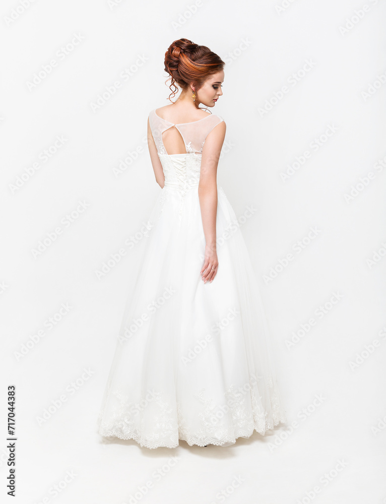 Young pretty caucasian bride in wedding dress Young pretty caucasian bride in wedding dress