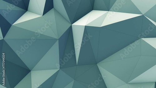 Geometric grey-green Origami Elegance, Light Low poly Abstract 3d animation, modern graphic corporate style, 4k seamlessly looping background photo
