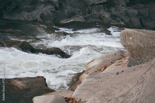 A rapid flow of mountain river