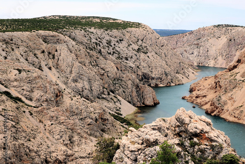 Wild nature in the canyon of the Zrmanja river, Croatia photo